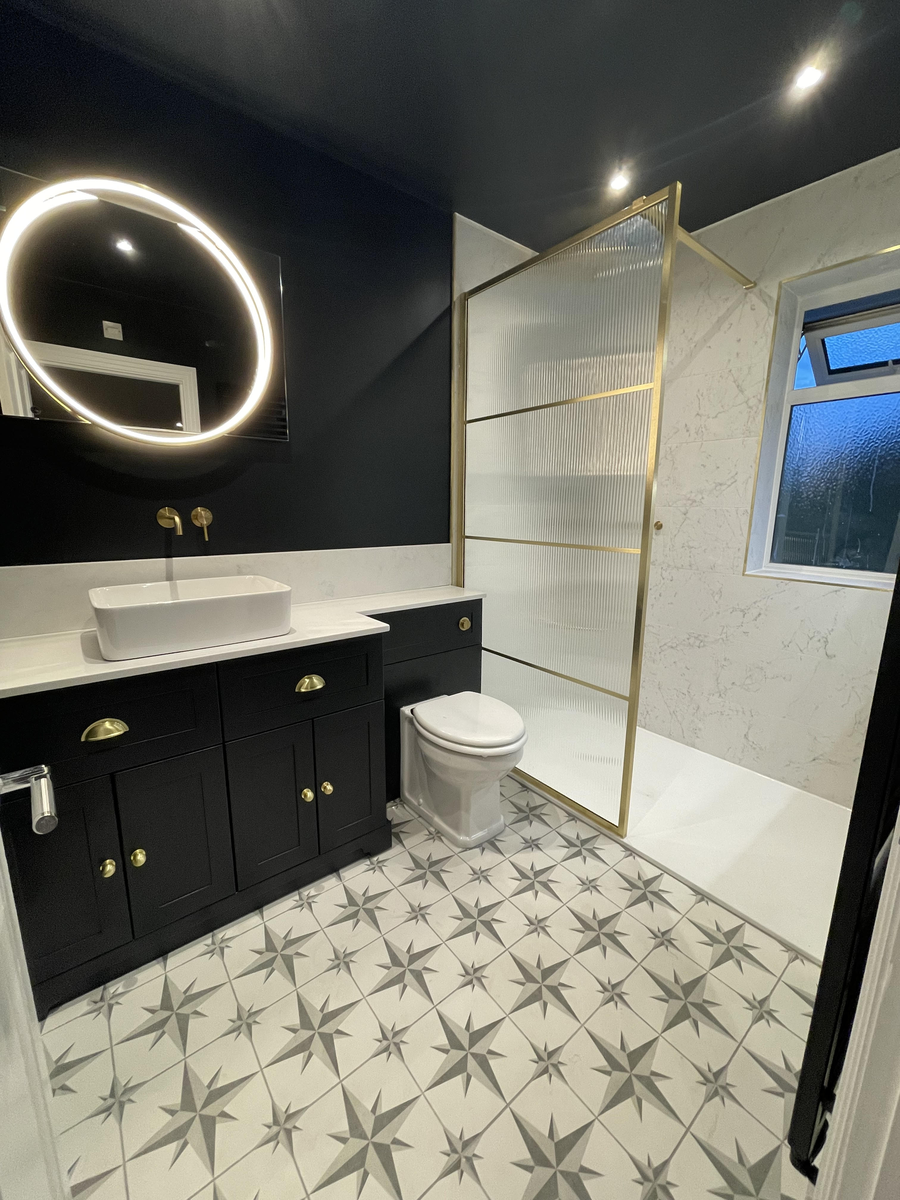 Stuart Bespoke Reeded Glass Shower Screen IA Design Interior Solutions